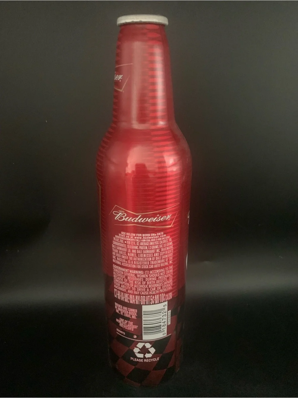 Vintage Beer Can Bud Budweiser Dale Earnhardt Jr #8 16Oz Empty Aluminum Bottle